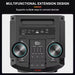Multifunctional extension design speaker with control panel on a white background