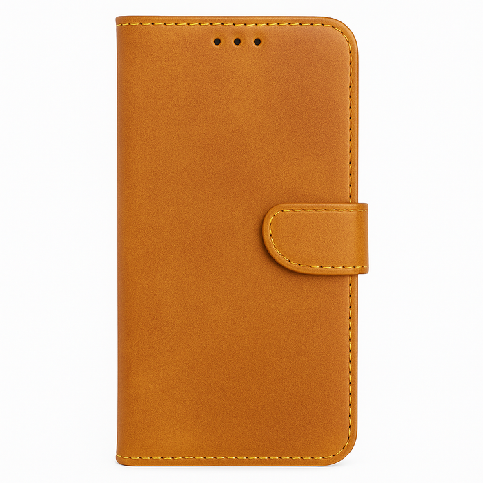 Luxury Brown Leather Wallet Case for iPhone XR