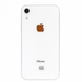 White iPhone XR with Apple logo on a white background