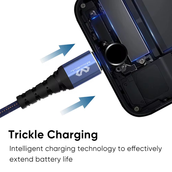 Miccell Denim Braided USB-A to lightening Fast Charging Cable – VQ-D83