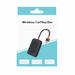 Wireless CarPlay Box packaging with a black device and USB cable on a blue and white background.