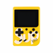 Yellow handheld device with a black screen and 'SUP' text on a white background