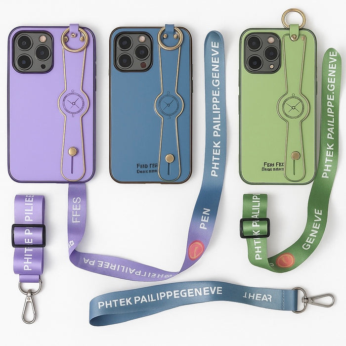 iPhone 12 Pro Strap Case with Matching Lanyard – Clock Design