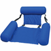 Blue inflatable seat with backrest on a white background