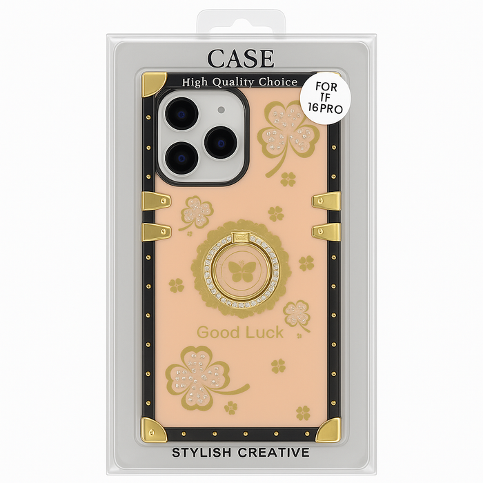 Luxury Clover Case with Ring Kickstand – iPhone 16 Pro