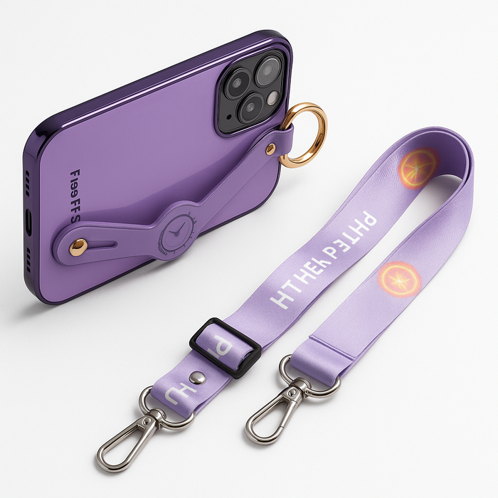 iPhone 12 Pro Strap Case with Matching Lanyard – Clock Design