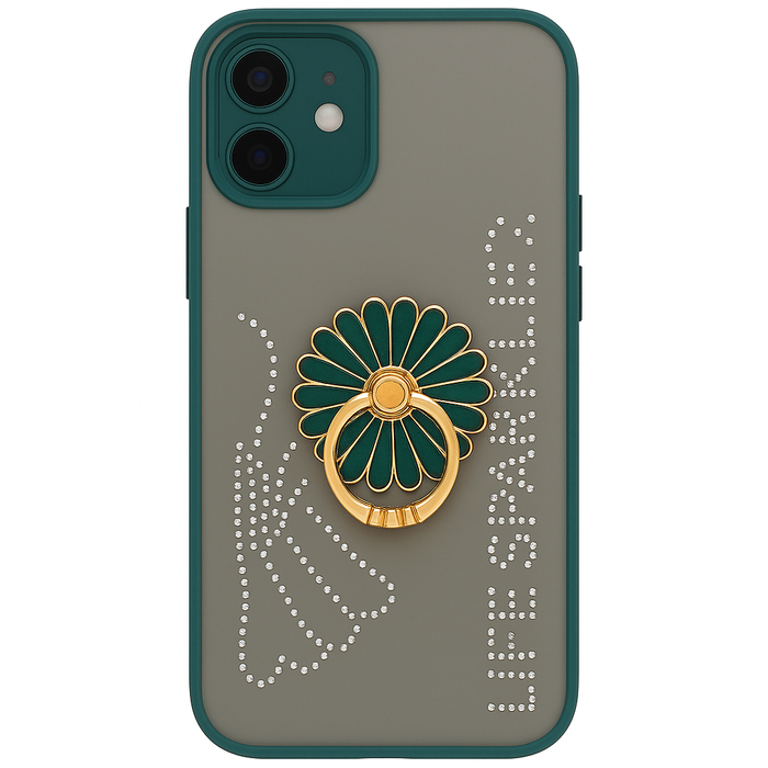 iPhone 12 Case - Life Sparkles with Ring Stand (Teal Green)