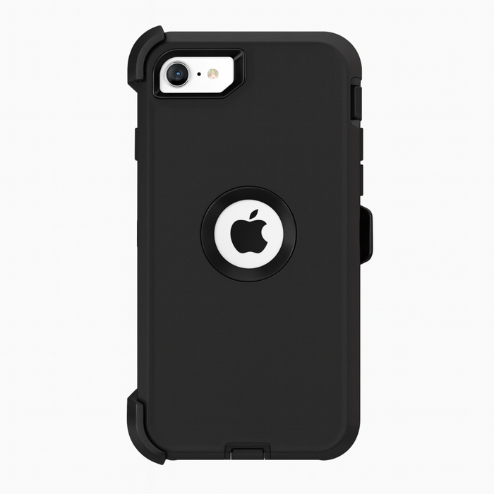 Black phone case with Apple logo on a white background