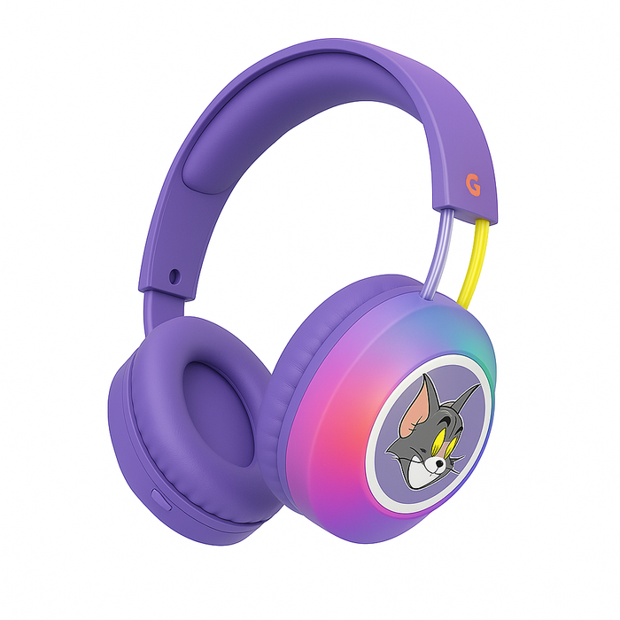 Tom & Jerry PG-706L Wireless RGB Headphones (Light-Up, Cartoon Edition)