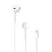 White earphones with Lightning connector on a white background