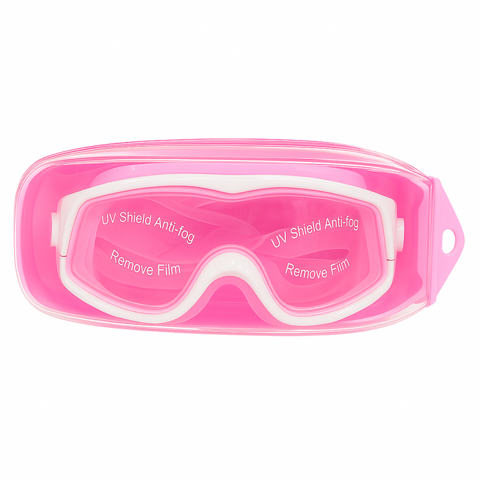 UV Shield Anti-Fog Swimming Goggles with Case & Ear Plugs – White & Peac