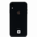 Black iPhone XR back view on a white background