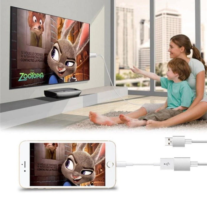 Phone to HDTV Adapter – 1080P Resolution (Lightning & Android Compatible)