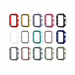 Various colorful watch case frames on a white background
