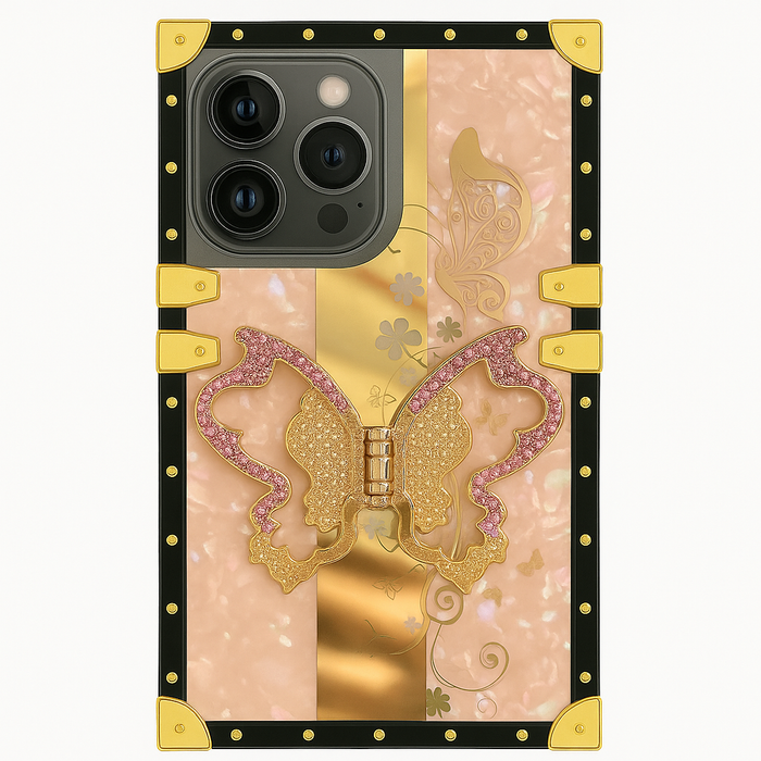 Luxury Butterfly Kickstand Case – iPhone 16 Pro