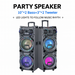 Party speaker with LED lights on a white background