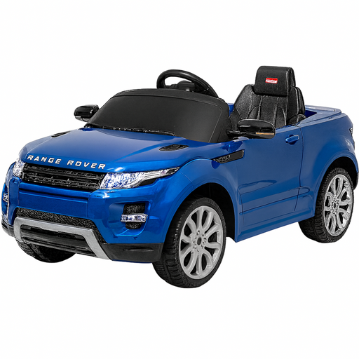 Blue toy Range Rover on a white background