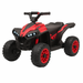 Black and red toy ATV on a white background