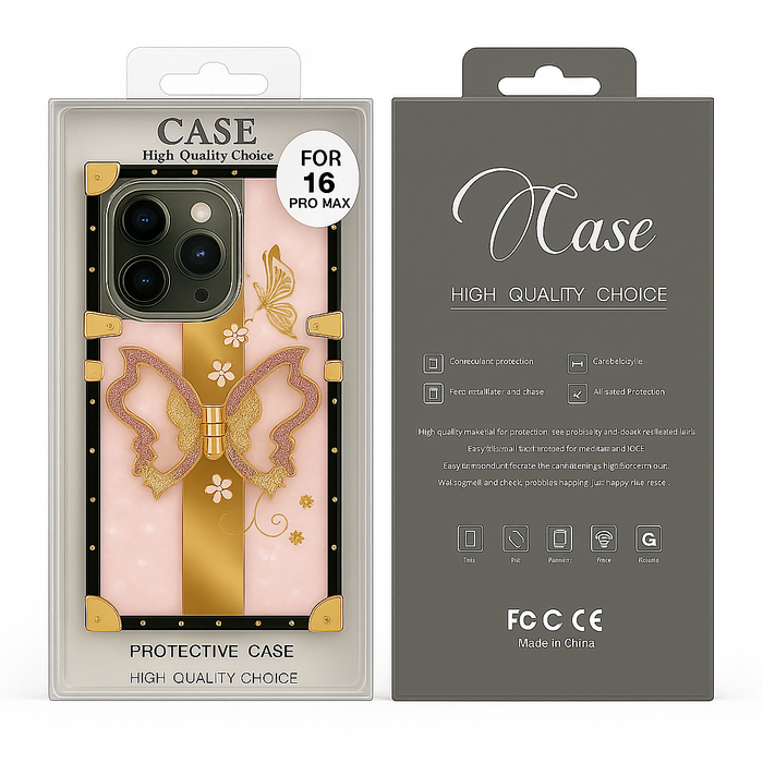 Luxury Butterfly Armor Case – iPhone 16 Pro Max