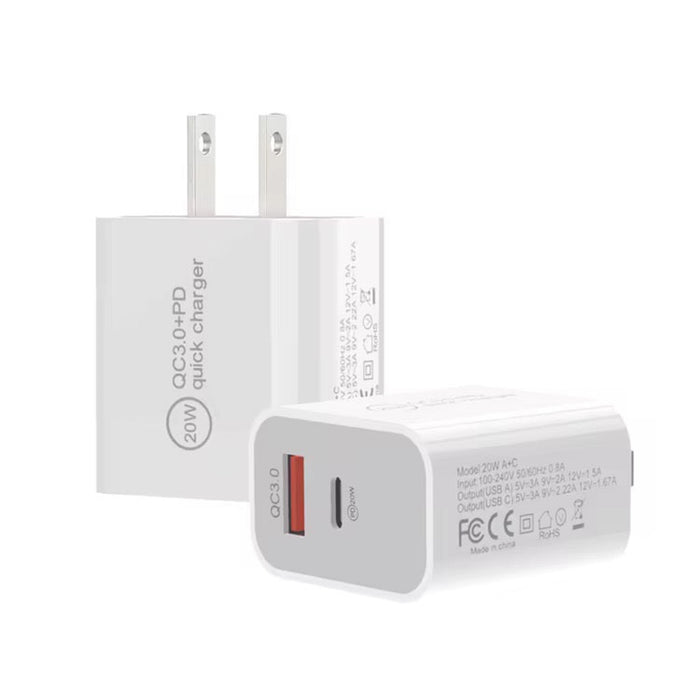 20W Fast Charging USB-C Power Adapter – Compact Wall Charger