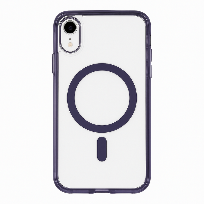 Magnetic Clear Case with MagSafe Ring – iPhone XR (Pink or Deep Purple)