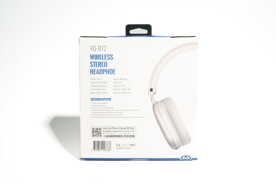 VO812 Wireless Stereo Headphones – Over-Ear Bluetooth with Mic