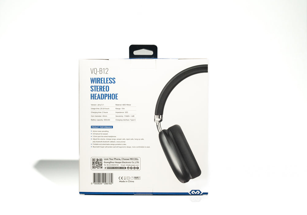 VO812 Wireless Stereo Headphones – Over-Ear Bluetooth with Mic
