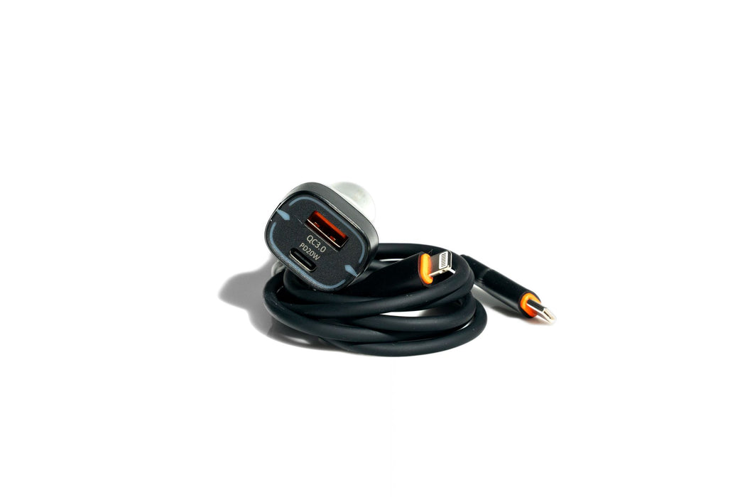 POWER UP 20W PD + QC3.0 Fast Car Charger with Lightning Cable
