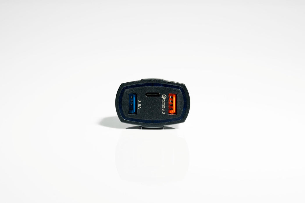 Fast Car Charger – Dual Port QC 3.0 – Type-C + USB-A – Black